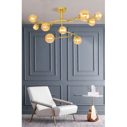 Brilagi - LED Virsapmetuma lustra MISTEL 9xG9/3W/230V zelta