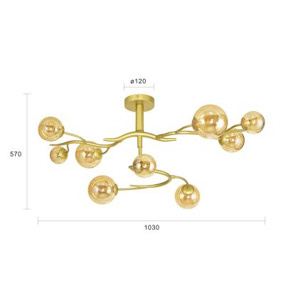 Brilagi - LED Virsapmetuma lustra MISTEL 9xG9/3W/230V zelta