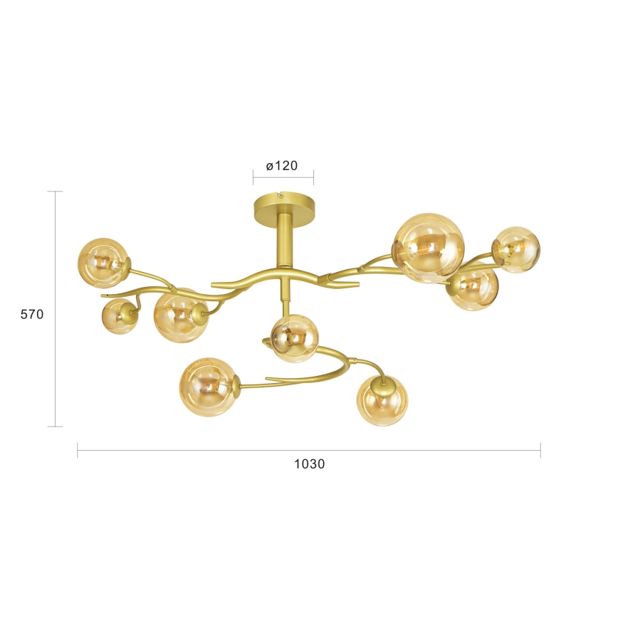 Brilagi - LED Virsapmetuma lustra MISTEL 9xG9/3W/230V zelta
