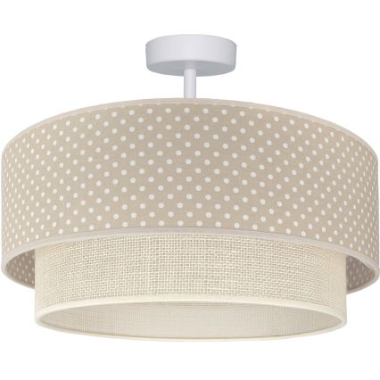 Brilagi-LED Virsmas griestu lampa BOHO BOBO 1xE27/60W/230V Ø 40 cm, ar punktiņiem, bēša/krēmkrāsa
