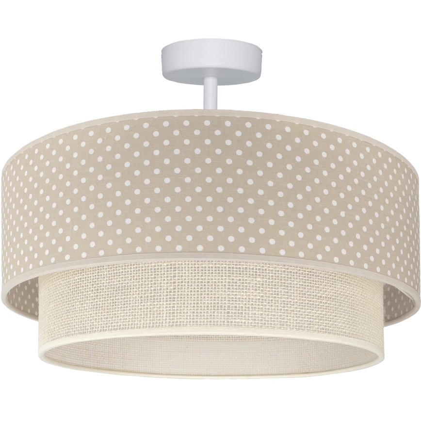 Brilagi-LED Virsmas griestu lampa BOHO BOBO 1xE27/60W/230V Ø 40 cm, ar punktiņiem, bēša/krēmkrāsa