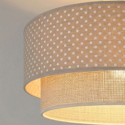 Brilagi-LED Virsmas griestu lampa BOHO BOBO 1xE27/60W/230V Ø 40 cm, ar punktiņiem, bēša/krēmkrāsa