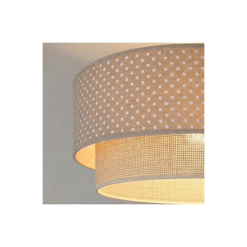 Brilagi-LED Virsmas griestu lampa BOHO BOBO 1xE27/60W/230V Ø 40 cm, ar punktiņiem, bēša/krēmkrāsa