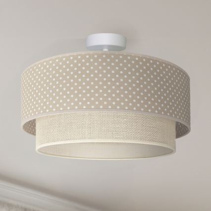 Brilagi-LED Virsmas griestu lampa BOHO BOBO 1xE27/60W/230V Ø 40 cm, ar punktiņiem, bēša/krēmkrāsa