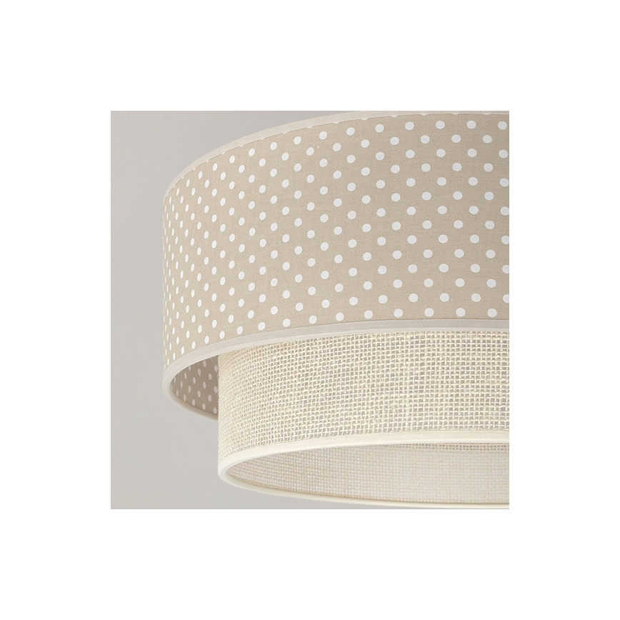 Brilagi-LED Virsmas griestu lampa BOHO BOBO 1xE27/60W/230V Ø 40 cm, ar punktiņiem, bēša/krēmkrāsa