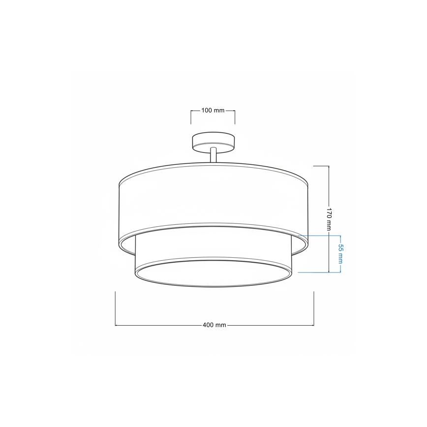 Brilagi - LED virsmas griestu lampa BOHO ECO, 1xE27/10W/230V, Ø 40 cm, zils/krēms