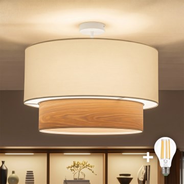Brilagi - LED virsmas griestu lampa CERIA 1xE27/60W/230V Ø 50 cm balta/bēša