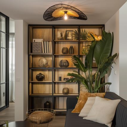 Brilagi - LED virsmas griestu lampa CERIA BOHO 1xE27/40W/230V Ø 80 cm melna/brūna