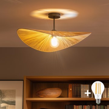 Brilagi - LED virsmas griestu lampa CERIA BOHO 1xE27/60W/230V Ø 60 cm melna/bēša