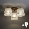 BRILAGI - LED virsmas griestu lampa LATTE SABIA 3xE27/15W/230V priede/balts