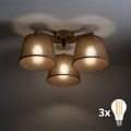 BRILAGI - LED virsmas griestu lampa LATTE SABIA 3xE27/15W/230V priede/brūna