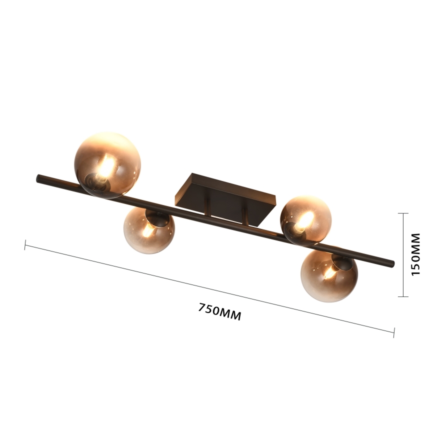 Brilagi - LED virsmas griestu lampa MILLA 4xG9/3W/230V brūna/dūmakaina brūna