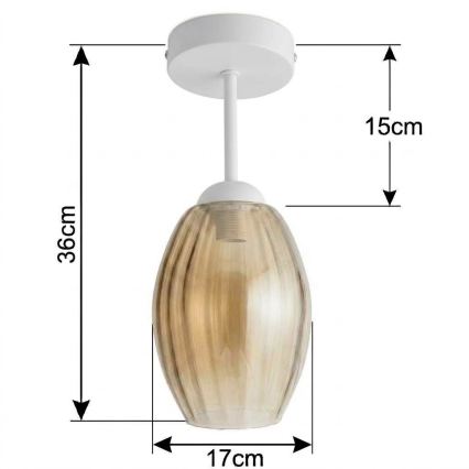BRILAGI - LED virsmas montējamā griestu lustra RETRO GLASS 1xE27/60W/230V Ø 17 cm balta/dūmaina bēša