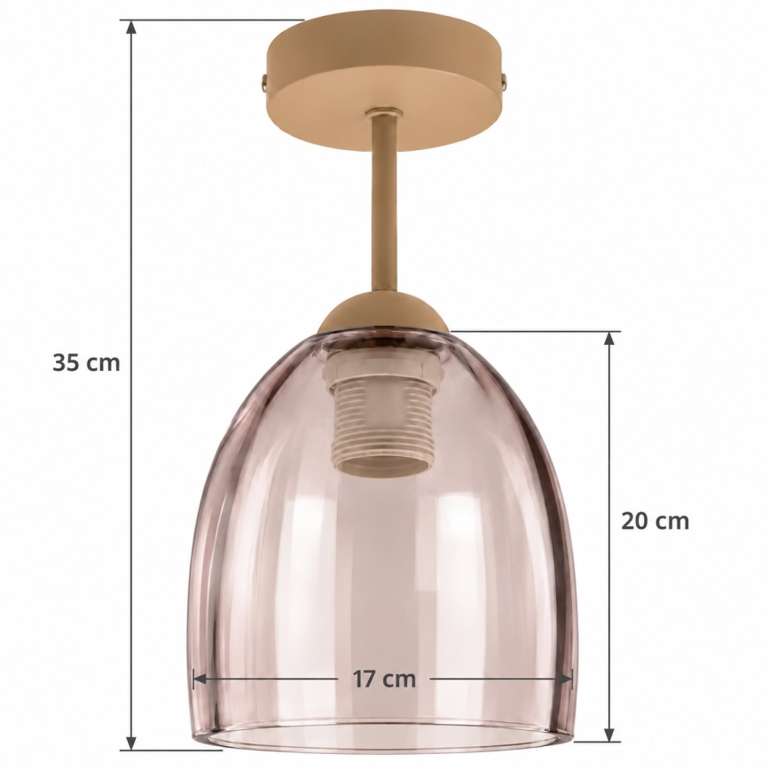 BRILAGI - LED virsmas griestu lampa RETRO GLASS 1xE27/60W/230V Ø 17 cm bēša/dūmota bēša