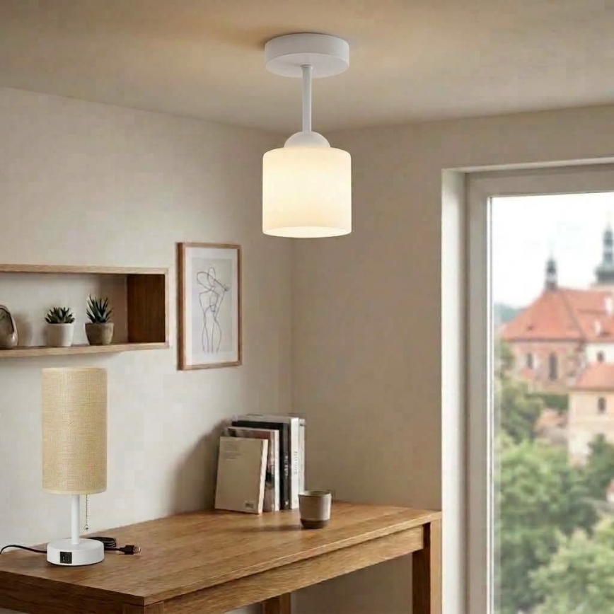 BRILAGI - LED virsmas griestu lampa RETRO GLASS 1xE27/60W/230V Ø 10 cm balta