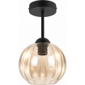 BRILAGI - LED virsmas griestu lampa RETRO GLASS 1xE27/60W/230V Ø 18 cm melna/dūmaina bēša