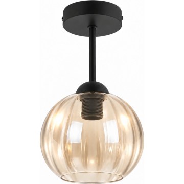 BRILAGI - LED virsmas griestu lampa RETRO GLASS 1xE27/60W/230V Ø 18 cm melna/dūmaina bēša