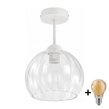 BRILAGI - LED virsmas griestu lampa RETRO GLASS 1xE27/60W/230V Ø 25 cm balta/caurspīdīga