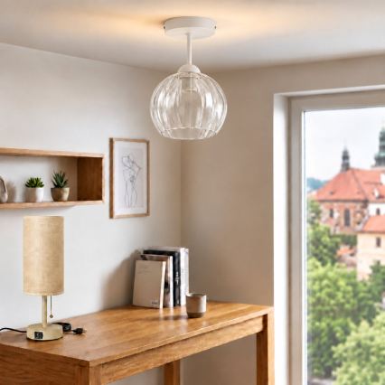BRILAGI - LED virsmas griestu lampa RETRO GLASS 1xE27/60W/230V Ø 25 cm balta/caurspīdīga