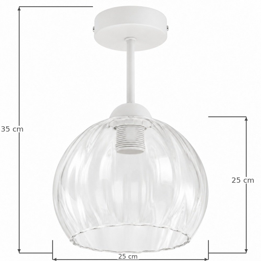 BRILAGI - LED virsmas griestu lampa RETRO GLASS 1xE27/60W/230V Ø 25 cm balta/caurspīdīga