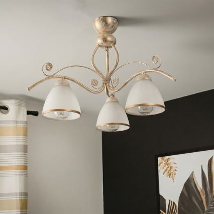Brilagi - LED virsmas griestu lustra ANTICO 3xE27/60W/230V 3000K balta patina