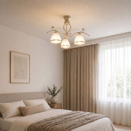 Brilagi - LED virsmas griestu lustra ANTICO 3xE27/60W/230V 3000K balta patina
