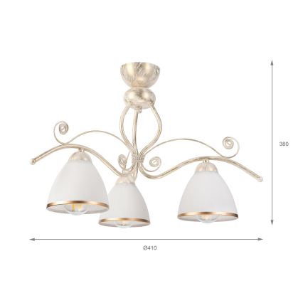 Brilagi - LED virsmas griestu lustra ANTICO 3xE27/60W/230V balta patina