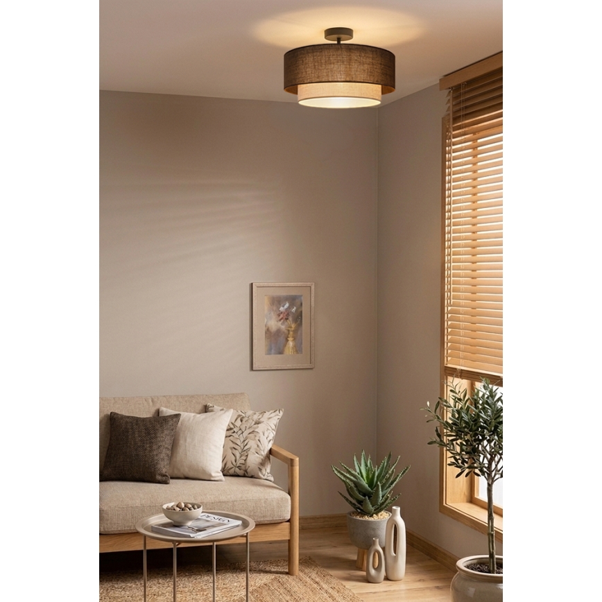 Brilagi - LED virsmas griestu lustrs BOHO ECO 1xE27/10W/230V Ø 40 cm brūna/krēmkrāsaina