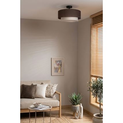 Brilagi - LED virsmas griestu lustrs BOHO ECO 1xE27/10W/230V Ø 40 cm brūna/krēmkrāsaina