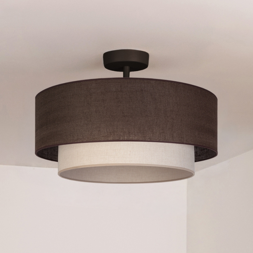 Brilagi - LED virsmas griestu lustrs BOHO ECO 1xE27/10W/230V Ø 40 cm brūna/krēmkrāsaina