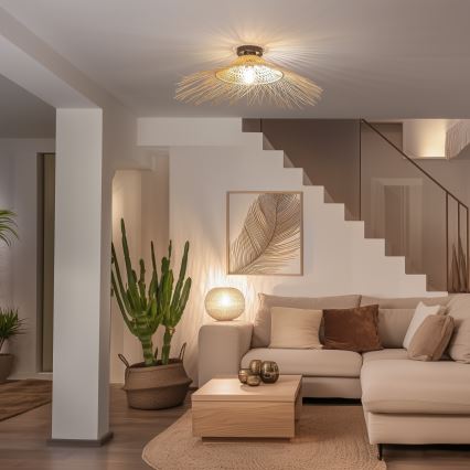 Brilagi - LED virsmas griestu lustrs CERIA BOHO 1xE27/40W/230V Ø 70 cm no bambusa