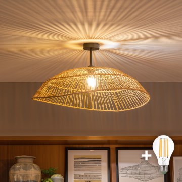 Brilagi - LED virsmas griestu lustrs CERIA BOHO 1xE27/60W/230V Ø 70 cm melns/brūns