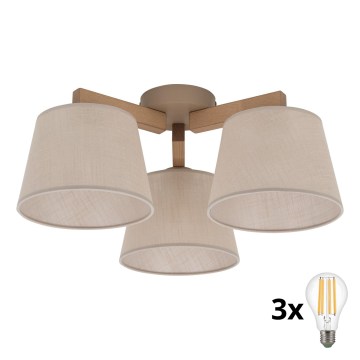 BRILAGI - LED virsmas griestu lustrs LATTE SABIA 3xE27/15W/230V priede/bēša