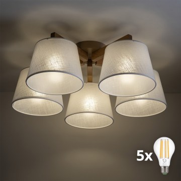 BRILAGI - LED Virsmas griestu lustrs LATTE SABIA 5xE27/15W/230V priede/balta