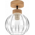 BRILAGI - LED virsmas griestu lustrs RETRO GLASS 1xE27/60W/230V pr. 18 cm ozols/caurspīdīgs