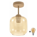 BRILAGI - LED virsmas griestu lustrs RETRO GLASS 1xE27/60W/230V Ø 14 cm bēša/dūmakaina bēša