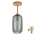 BRILAGI - LED Virsmas griestu lustrs RETRO GLASS 1xE27/60W/230V Ø 14 cm bēšs/dūmakaini pelēks