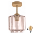 BRILAGI - LED virsmas griestu lustrs RETRO GLASS 1xE27/60W/230V Ø 15 cm bēša/dūmakaini bēša