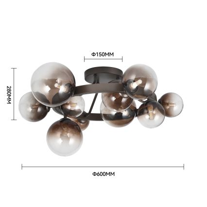Brilagi - LED virsmas lampa MILLA 10xG9/3W/230V brūna/dūmakaini brūna