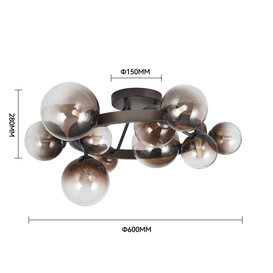 Brilagi - LED virsmas lampa MILLA 10xG9/3W/230V brūna/dūmakaini brūna