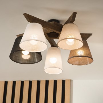 Brilagi - LED Virsmas lustra ANTHONY 5xE14/40W/230V ozola valrieksts