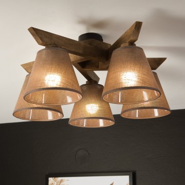 Brilagi - LED Virsmas lustra ANTHONY 5xE14/40W/230V ozola valriekstu/brūna