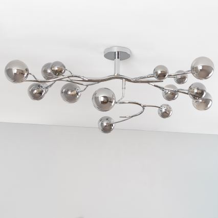 Brilagi - LED virsmas lustra MISTEL 15xG9/3W/230V melns hroms/dūmainais