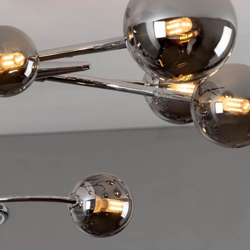 Brilagi - LED virsmas lustra MISTEL 15xG9/3W/230V melns hroms/dūmainais