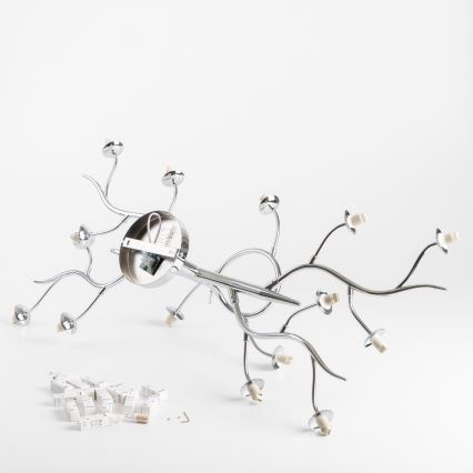 Brilagi - LED virsmas lustra MISTEL 15xG9/3W/230V melns hroms/dūmainais