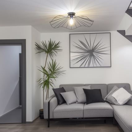 Brilagi - LED virsmas lustrs CERIA WIRE 1xE27/40W/230V Ø 80 cm melna