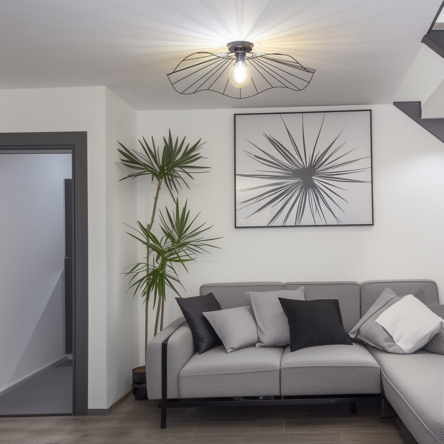 Brilagi - LED virsmas lustrs CERIA WIRE 1xE27/40W/230V Ø 80 cm melna