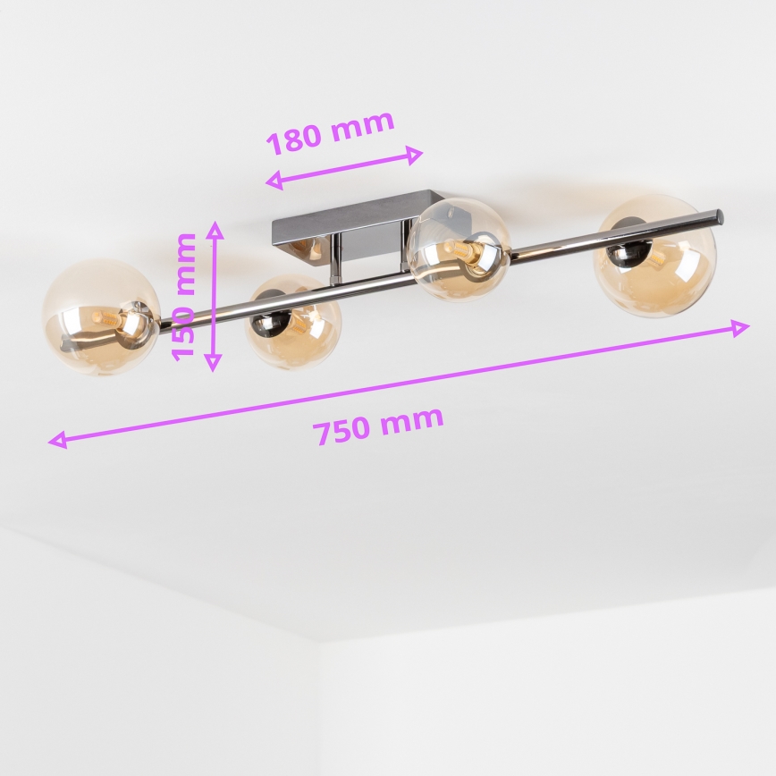 Brilagi - LED virsmas lustrs MILLA 4xG9/3W/230V melns hroms/zelta