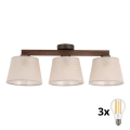 BRILAGI - LED virsmas montējamā griestu lampa LATTE 3xE27/15W/230V priede/bēšs