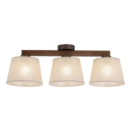 BRILAGI - LED virsmas montējamā griestu lampa LATTE 3xE27/15W/230V priede/bēšs